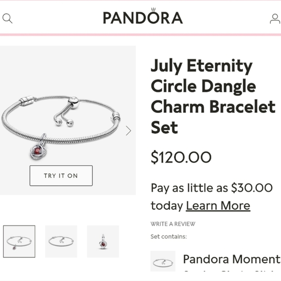 Pandora Silver Charm Necklace And Bracelet Set - Picture 3 of 5